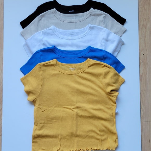 Old Navy Tops - Old Navy Lettuce Edge Thermal Knit Cropped T-shirt for Women